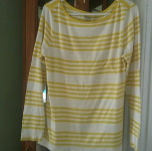 Old Navy Yellow and White Stripe Sweater